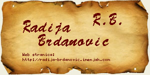 Radija Brdanović vizit kartica